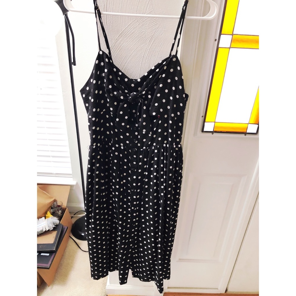 Xhilaration Black Polka Dot Dress